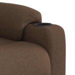 Fauteuil inclinable électrique marron tissu – Image 13