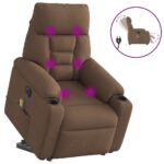 Fauteuil inclinable de massage électrique Marron Tissu
