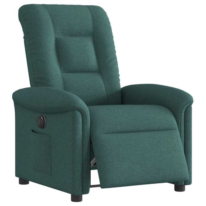 Fauteuil inclinable électrique Vert foncé Tissu – Image 2