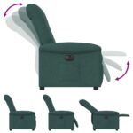 Fauteuil inclinable électrique Vert foncé Tissu – Image 7
