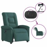 Fauteuil inclinable électrique Vert foncé Tissu – Image 8