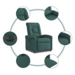 Fauteuil inclinable électrique Vert foncé Tissu – Image 9
