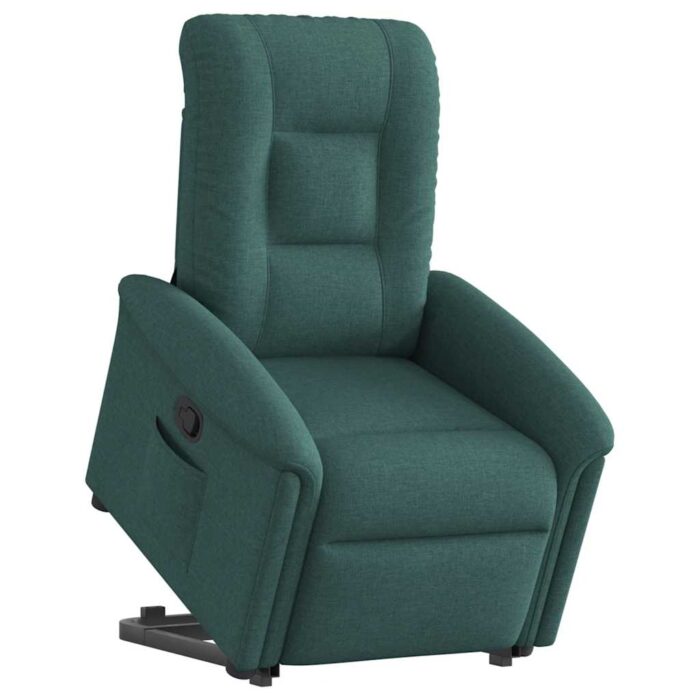 Fauteuil inclinable vert foncé tissu – Image 1