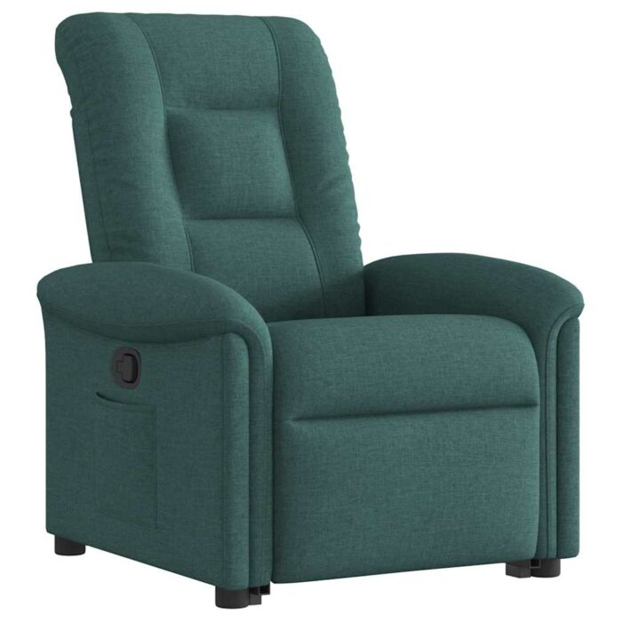 Fauteuil inclinable vert foncé tissu – Image 2