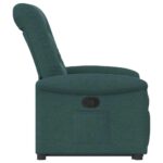 Fauteuil inclinable vert foncé tissu – Image 4
