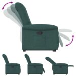 Fauteuil inclinable vert foncé tissu – Image 6