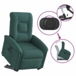 Fauteuil inclinable vert foncé tissu – Image 7
