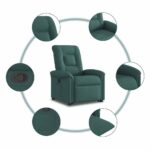 Fauteuil inclinable vert foncé tissu – Image 9
