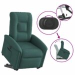 Fauteuil inclinable électrique vert foncé tissu – Image 7