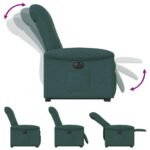 Fauteuil inclinable électrique vert foncé tissu – Image 8