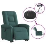 Fauteuil inclinable électrique vert foncé tissu – Image 9