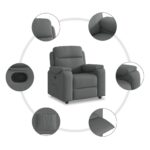 Fauteuil inclinable Gris foncé Tissu – Image 8