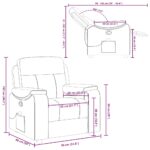 Fauteuil de massage inclinable Gris foncé Tissu – Image 12