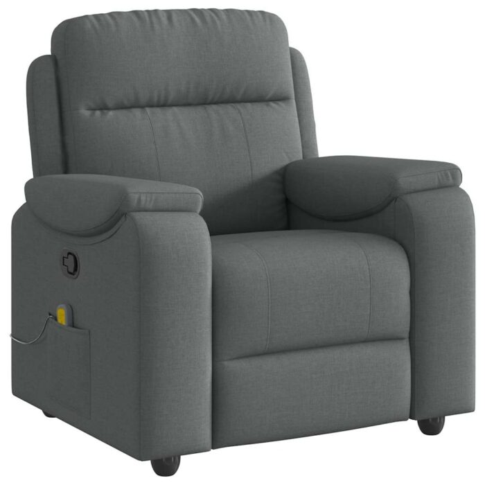 Fauteuil de massage inclinable Gris foncé Tissu – Image 3