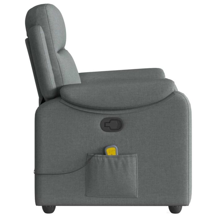 Fauteuil de massage inclinable Gris foncé Tissu – Image 5