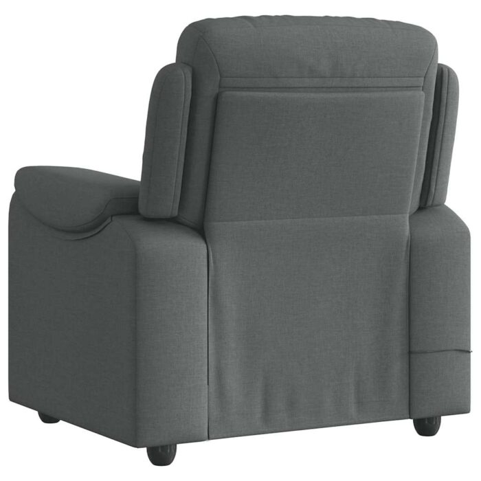 Fauteuil de massage inclinable Gris foncé Tissu – Image 6