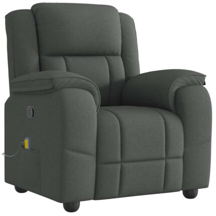 Fauteuil de massage inclinable Gris foncé Tissu