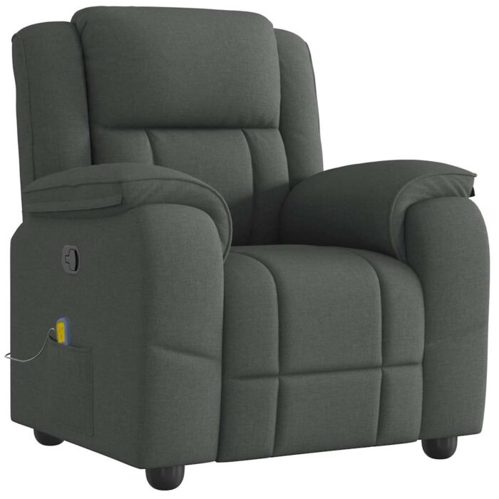 Fauteuil de massage inclinable Gris foncé Tissu – Image 1