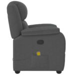 Fauteuil de massage inclinable Gris foncé Tissu – Image 3