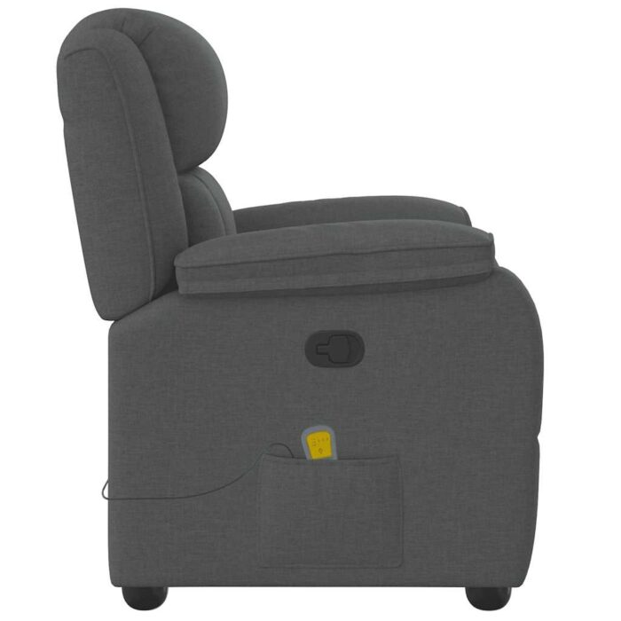 Fauteuil de massage inclinable Gris foncé Tissu – Image 3