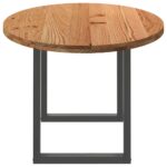 Table à manger marron clair bois de chêne massif ovale – Image 4