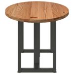 Table à manger marron clair bois de chêne massif ovale – Image 4