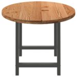 Table à manger marron clair bois de chêne massif ovale – Image 4