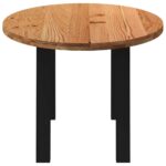 Table à manger marron clair bois de chêne massif ovale – Image 3