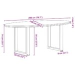 Table à manger marron clair bois de chêne massif ovale – Image 12