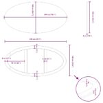 Table à manger marron clair bois de chêne massif ovale – Image 13