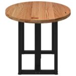 Table à manger marron clair bois de chêne massif ovale – Image 4
