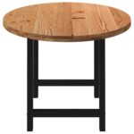 Table à manger marron clair bois de chêne massif ovale – Image 3