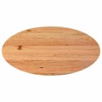 Table à manger marron clair bois de chêne massif ovale – Image 5