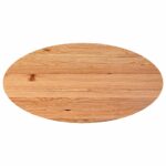 Table à manger marron clair bois de chêne massif ovale – Image 5