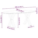 Table à manger marron clair bois de chêne massif ovale – Image 12