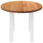 Table à manger marron clair bois de chêne massif ovale – Image 3