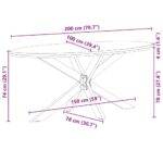 Table à manger marron clair bois de chêne massif ovale – Image 11