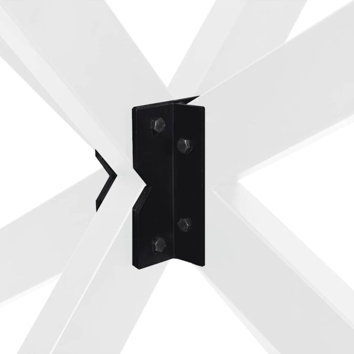 Table à manger marron clair bois de chêne massif ovale – Image 9