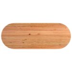 Table à manger marron clair bois de chêne massif ovale – Image 5