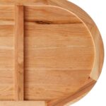 Table à manger marron clair bois de chêne massif ovale – Image 8