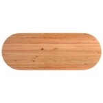 Table à manger marron clair bois de chêne massif ovale – Image 5