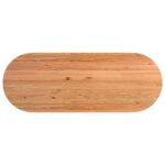Table à manger marron clair bois de chêne massif ovale – Image 6