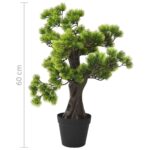 Bonsaï de pin artificiel avec pot 60 cm Vert – Image 6