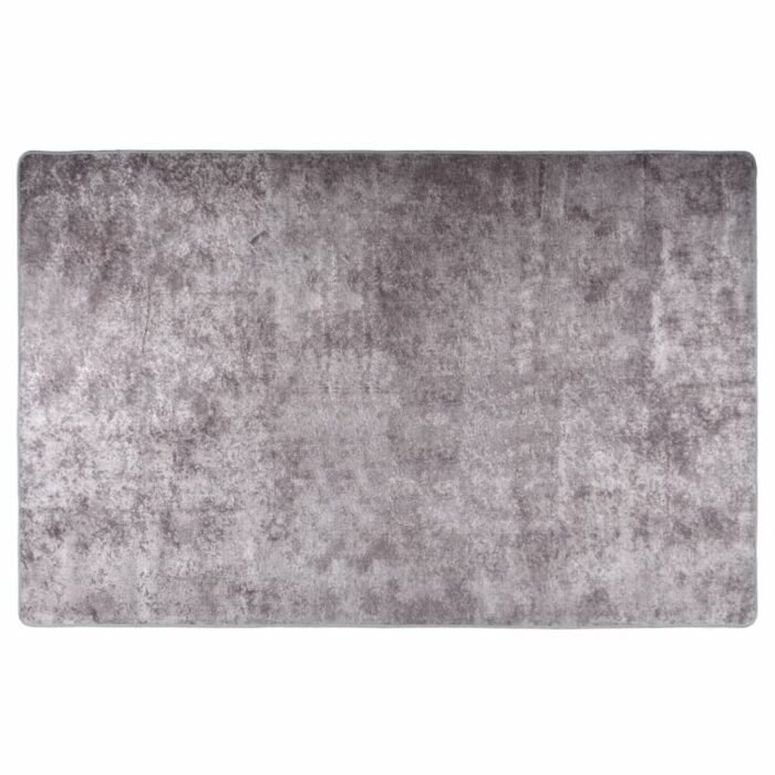 Tapis lavable antidérapant 80x150 cm Gris – Image 1