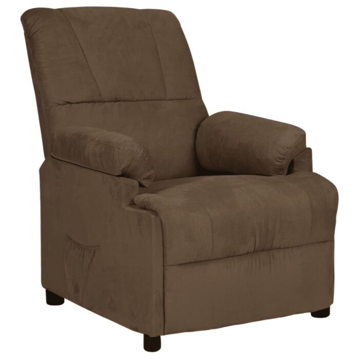 Fauteuil inclinable marron tissu microfibre – Image 1