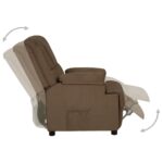 Fauteuil inclinable marron tissu microfibre – Image 3