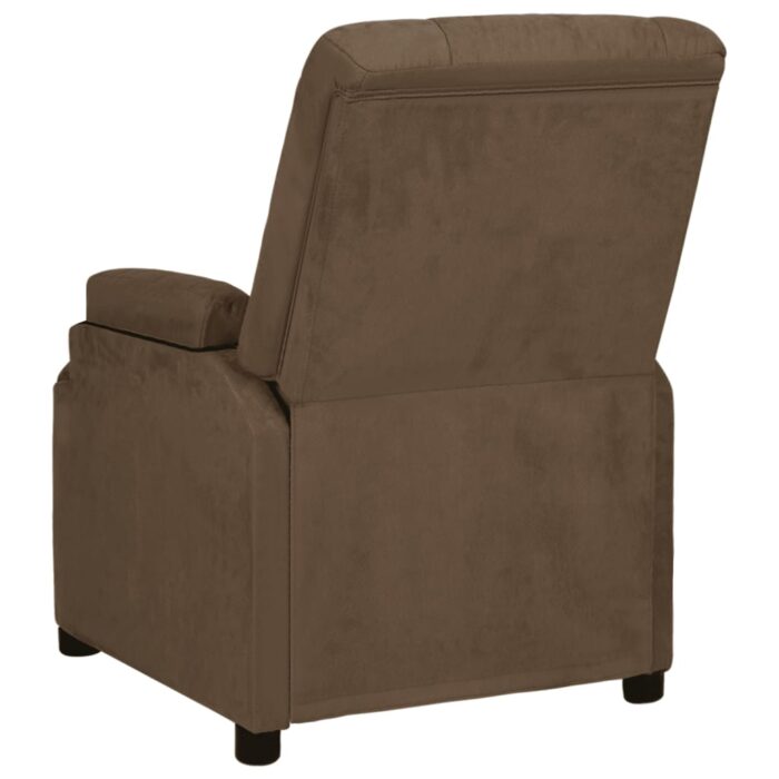 Fauteuil inclinable marron tissu microfibre – Image 4