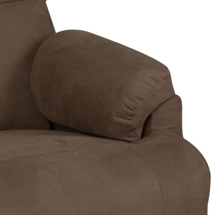 Fauteuil inclinable marron tissu microfibre – Image 5