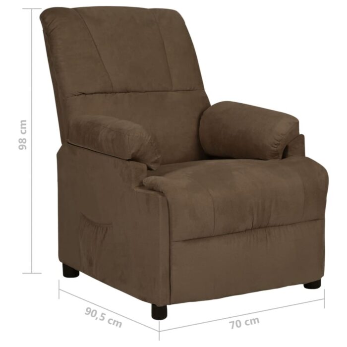 Fauteuil inclinable marron tissu microfibre – Image 7