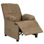 Fauteuil inclinable taupe tissu microfibre – Image 2